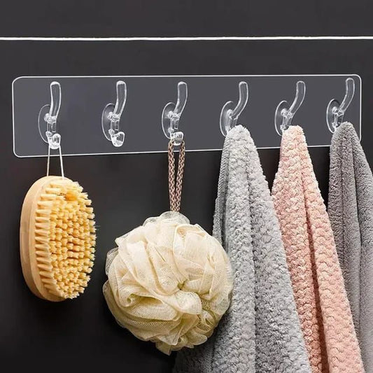 PLASTIC ADHESIVE 6 HOOK STICKER PATTI.